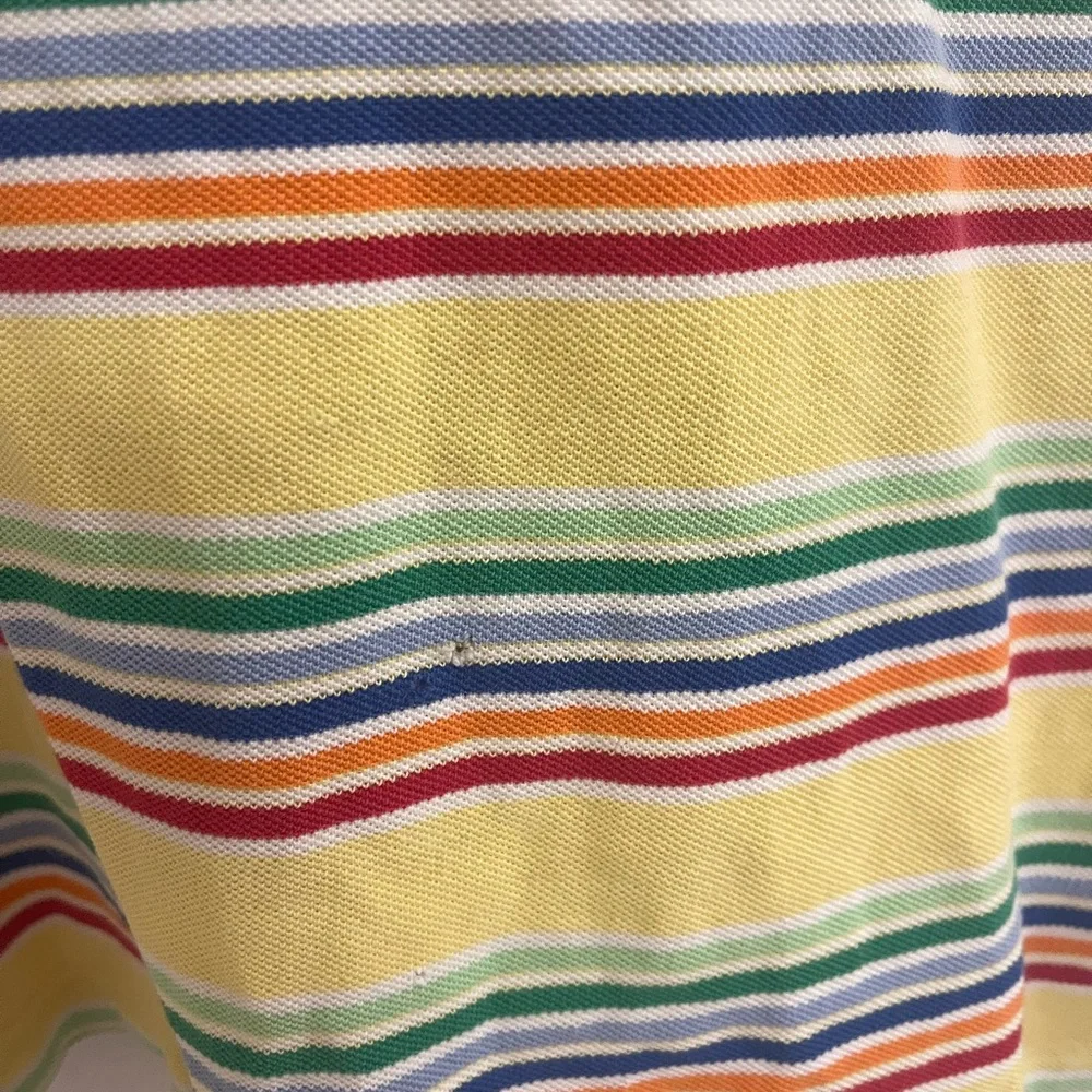 Vintage Yellow Striped‎ Polo Shirt Preppy Spring 90s Easter Shirt